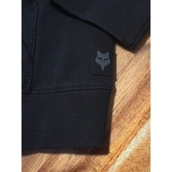 Fox Racing Hoodie Mens Medium Black Pullover Heavyweight Sweatshirt Solid - Picture 2 of 5